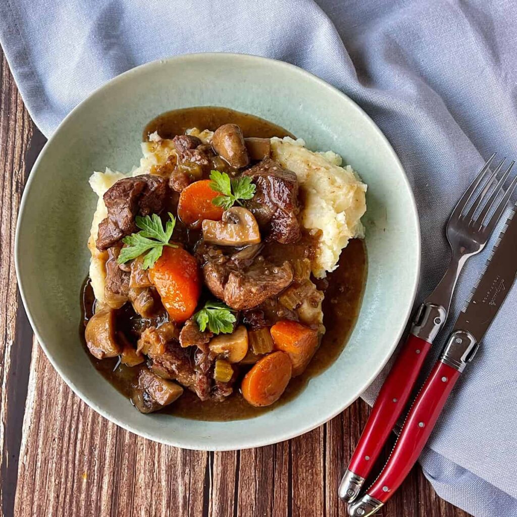 Creating a Comforting Feast with Beef Stew and Perogy